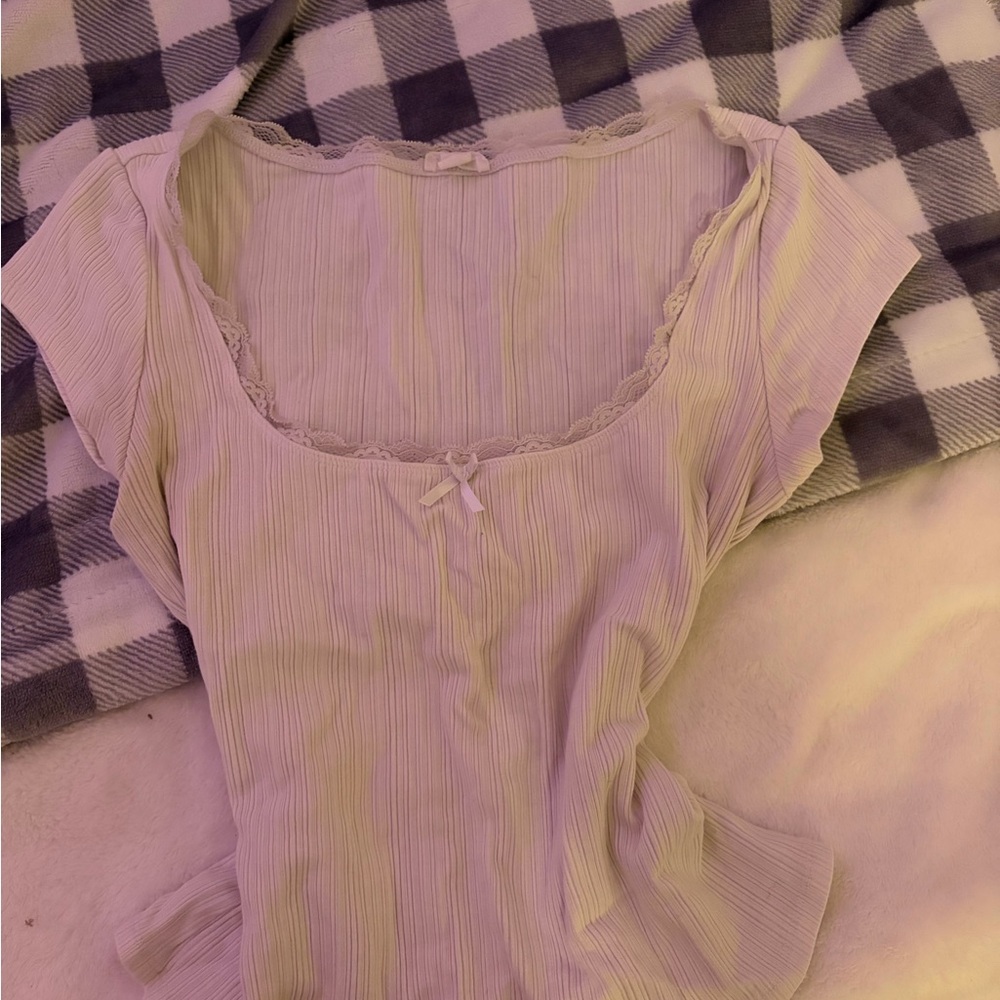 Garage Cream Ribbed Top
